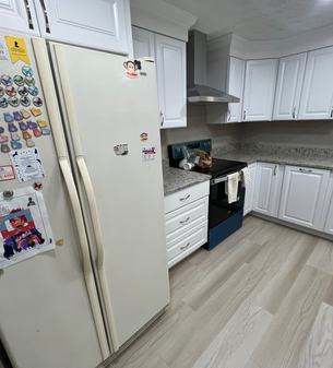 Kitchen remodeling project with improved layout and finishes