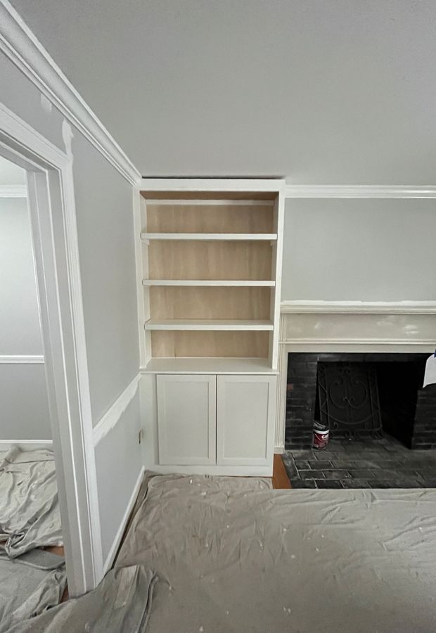 Custom built-in bench seating and trim detail