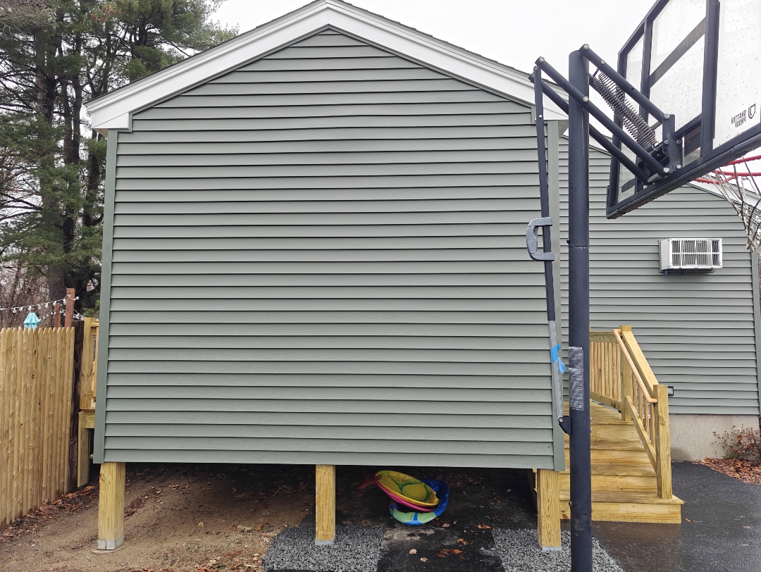 finished mudroom exterior addition